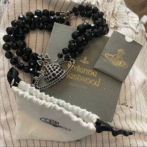 Vivienne westwood three-row black choker